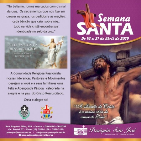 Semana Santa: Confira a programação completa da Semana Santa em OC