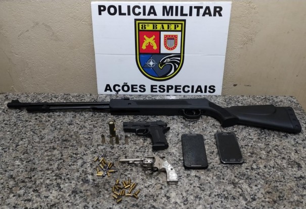 Rev�lver e muni��es s�o apreendidos pelo 8� Baep em Mirante do Paranapanema