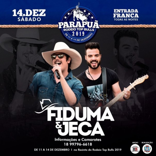 Parapu Rodeio Top Bulls 2019: Dupla Fiduma & Jeca encerra grade de shows