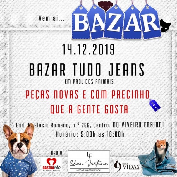 Ongs de proteo animal de OC Castraco e 9 Vidas realizam bazar neste final de semana