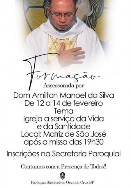 Paróquia de São José realiza formação ministrada por Dom Amilton Manoel da Silva