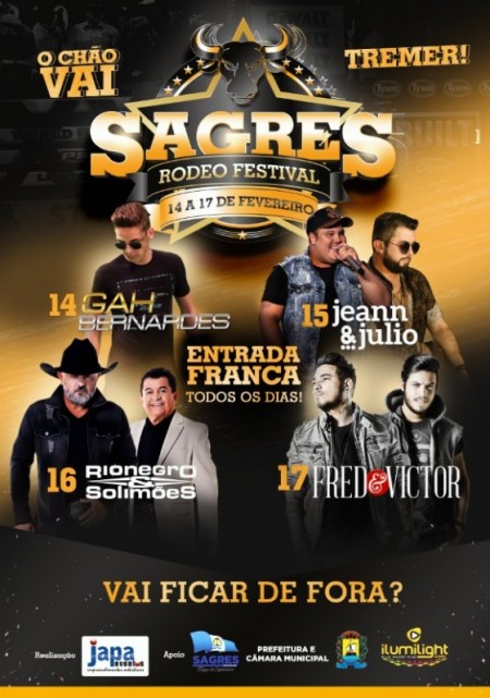 Sagres Rodeo Festival começa hoje com entrada franca