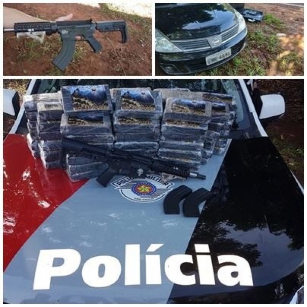 Veculo com fundo falso, arma e droga  aprendido em Paulicia