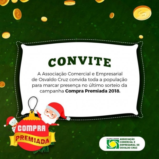 Sorteio da ACEOC e IPTU Premiado neste sbado em OC