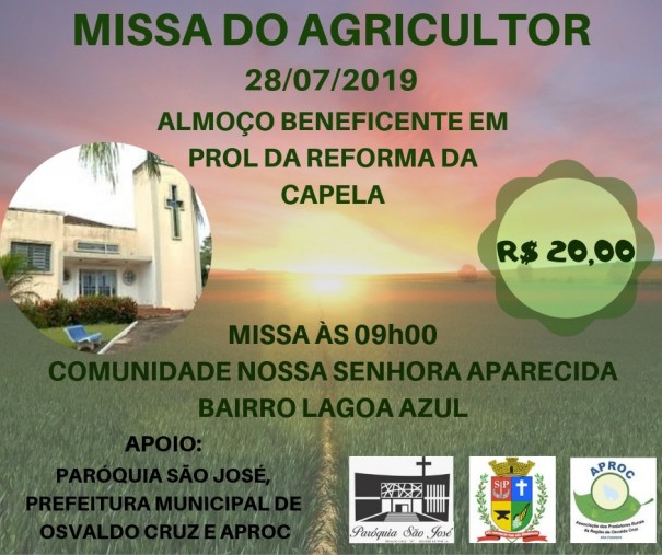 Comunidade Nossa Senhora Aparecida da Lagoa Azul realiza Missa do Agricultor