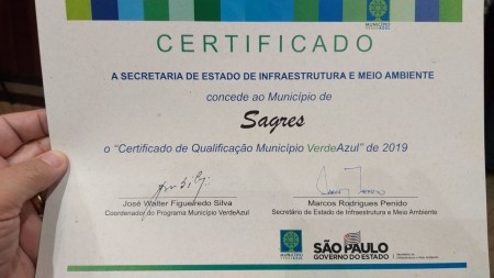 Sagres recebe Certificado de Qualificação do Município VerdeAzul