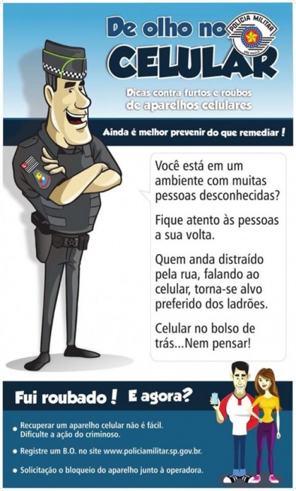 Comando do 25BPM/I realiza campanha de preveno de furto e roubo de celulares