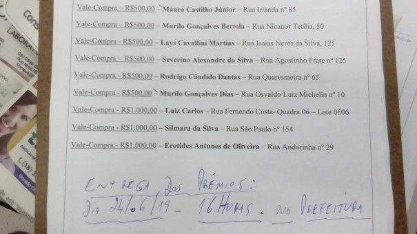 Prefeitura de Osvaldo Cruz realiza a entrega dos pr�mios da primeira etapa do IPTU Premiado