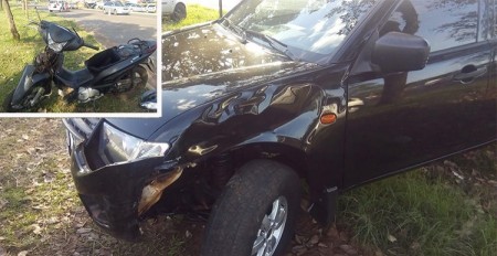 Motoqueiro fica ferido em acidente ocorrido na via de acesso a Bastos