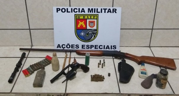 Armas de fogo e muni��es s�o apreendidas em s�tio em Presidente Venceslau