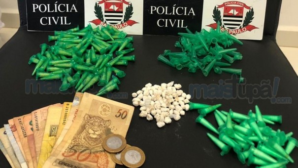 DISE de Tup� cumpre mandados de busca e apreende grande quantidade de entorpecentes e apreende um adolescente