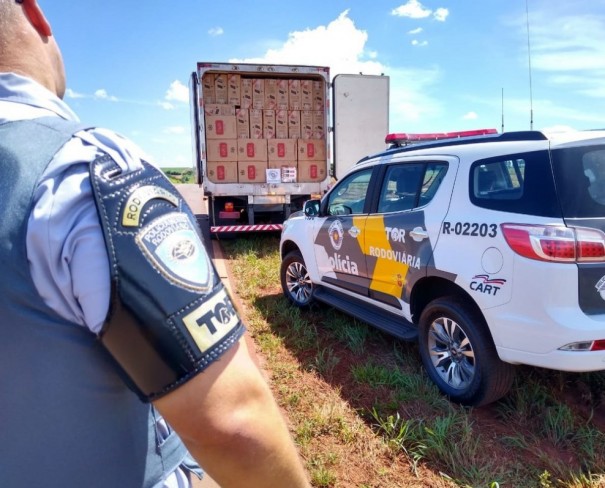 Pol�cia Rodovi�ria apreende em Iep� carga de cigarros contrabandeados avaliada em mais de R$ 600 mil