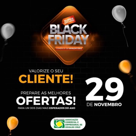 Black Friday: Comércio de Osvaldo Cruz funciona até às 22h