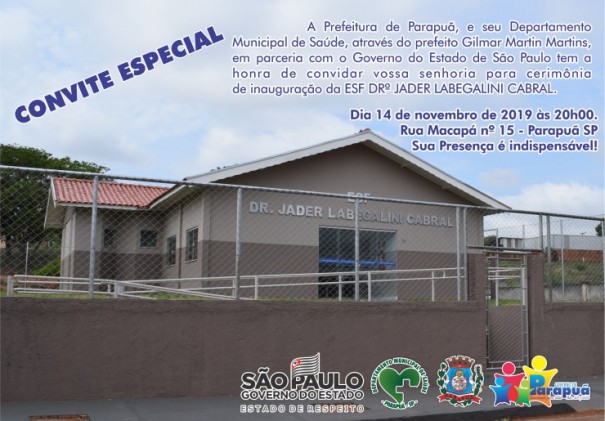 ESF Dr Jader Labegalini Cabral ser inaugurada quinta-feira (14)