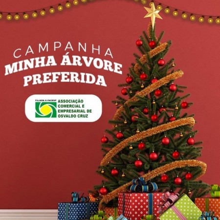 ACEOC prepara o concurso 'Minha Árvore de Natal Preferida' no comércio de Osvaldo Cruz