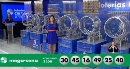 Mega-Sena, concurso 2.208: ninguém acerta as seis dezenas e prêmio vai a R$ 13,5 milhões