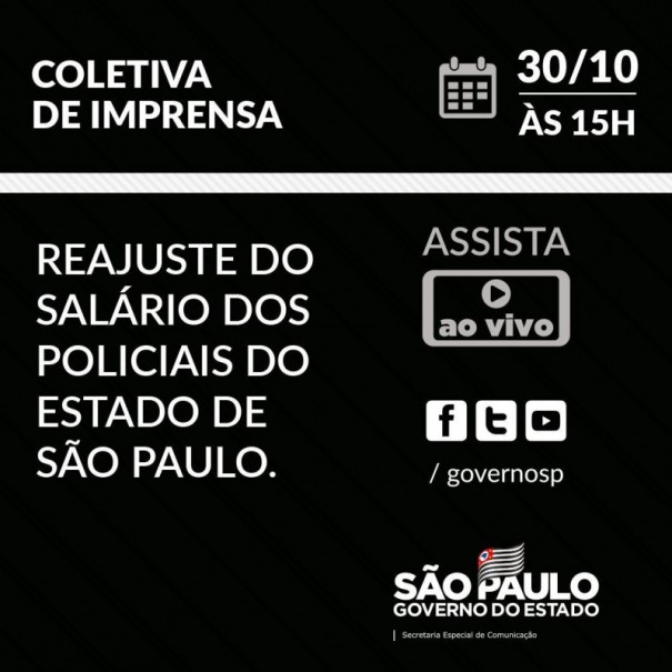 Governador Jo�o Doria anuncia aumento para Policiais nesta quarta-feira