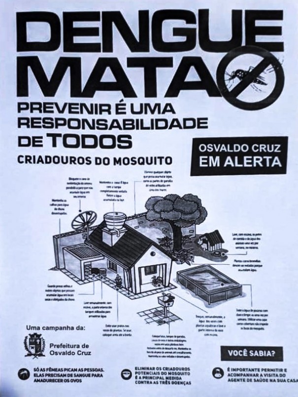 Ao contra dengue da Prefeitura de Osvaldo Cruz continua