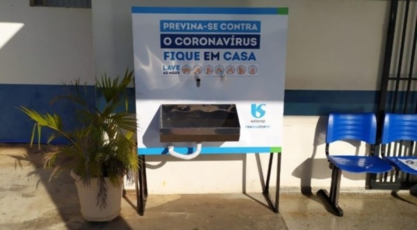 Sabesp instala 13 lavatrios na regio para ajudar a evitar a propagao do coronavrus