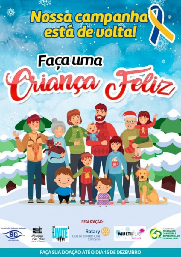 Associa��o S�ndrome de Down de OC arrecada at� hoje doa��es para a campanha 'Fa�a uma crian�a feliz'