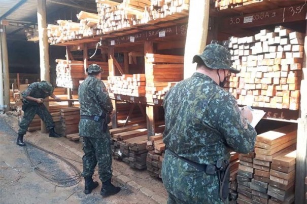 Pol�cia Ambiental autua homem em mais de R$ 3,8 mil com�rcio de madeira de Quat�