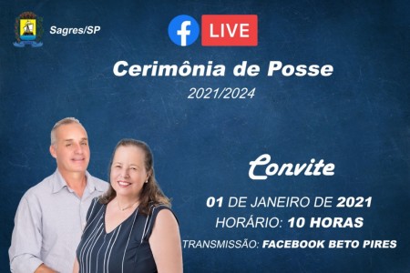 Posse do prefeito Beto Pires e vereadores será transmitido por meio de Live