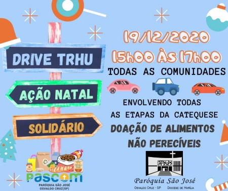 Paróquia São José de OC realiza arrecadação de alimentos neste sábado (19)