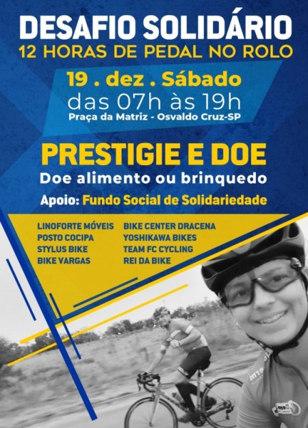 Pedal no Rolo acontece neste sábado (19), em Osvaldo Cruz