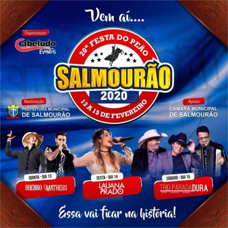 Salmourão segue com a programação da 20ª Festa do Peão neste final de semana