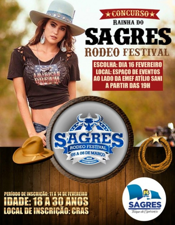 Esto abertas as inscries para Rainha do Sagres Rodeo Festival 2020