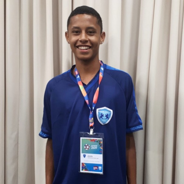 Jogador do Azulo  mais novo da 51 da Copa So Paulo de Futebol Jnior