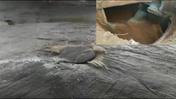 Bueiro transborda em Parapu e espalha fezes por rua