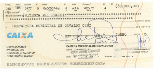 Cmara Municipal de Osvaldo Cruz autoriza repasse mais R$ 80 mil para a Santa Casa