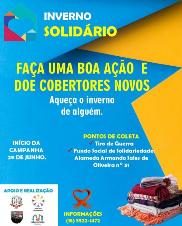 Fundo Social de Solidariedade de Adamantina realiza a campanha Inverno Solidrio