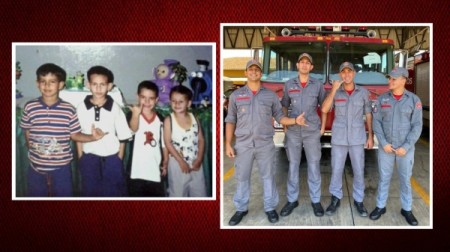 Bombeiros reproduzem foto de infância e ganham repercussão nas redes sociais