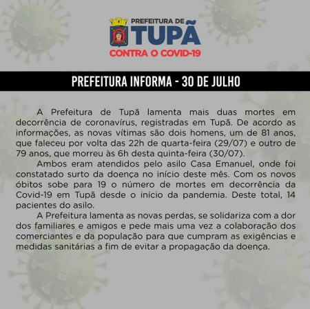 Santa Casa confirma a morte de mais dois idosos de asilo de Tupã por coronavírus