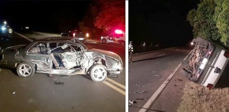 Mulher fica ferida em colisão envolvendo dois veículos na SP-294 em Iacri