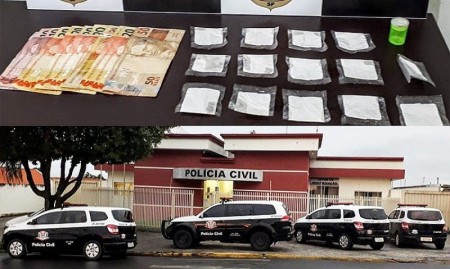 Polícia Civil de Bastos cumpre mandados de buscas domiciliares e apreende dinheiro e entorpecente
