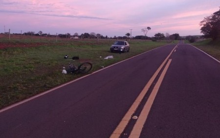Ciclista morre após ter bicicleta atingida por carro em Caiuá