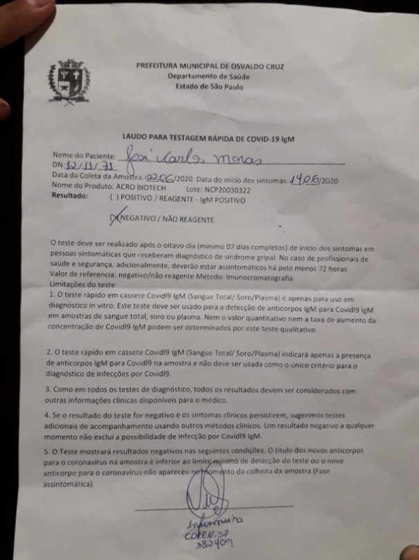 Homem que deixou Santa Casa com suspeita de Covid-19 tem resultado negativo para a doena