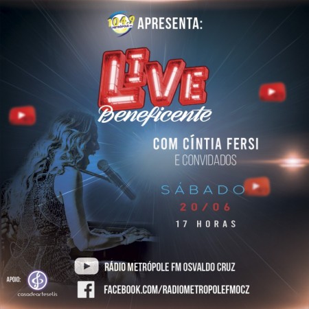 Metrópole FM realiza Live Solidária neste sábado