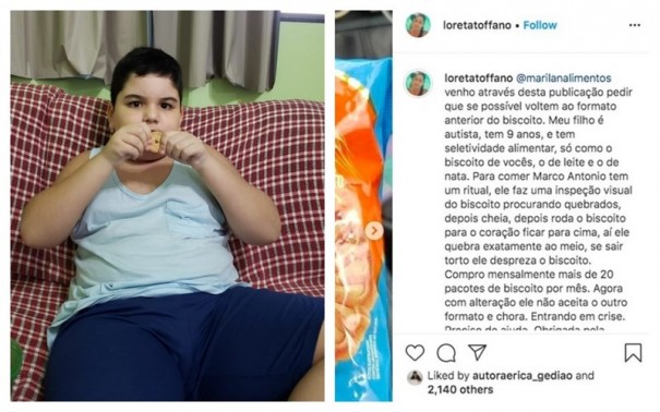 Empresa de Marlia promete fornecer biscoito que 'saiu de linha' para menino autista aps me fazer apelo