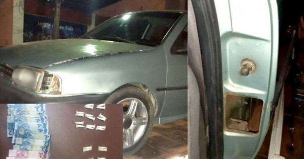 Rapaz � preso ap�s pol�cia encontrar droga escondida dentro de carro em Tup�