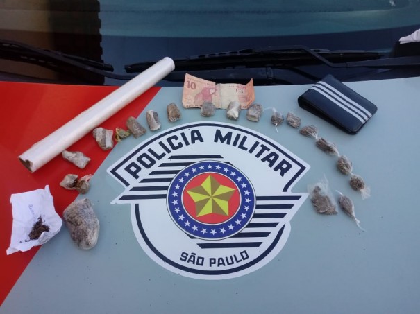 Traficante  preso em flagrante pela Polcia Militar em Osvaldo Cruz