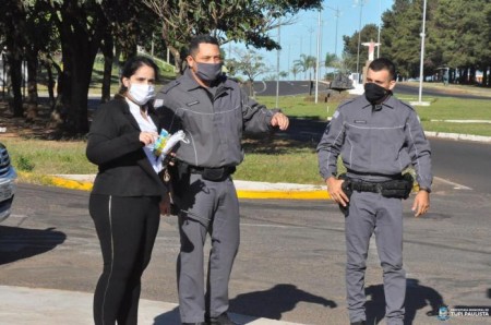 Prefeitura de Tupi Paulista realiza bloqueio de conscientização do COVID-19 nas entradas da cidade