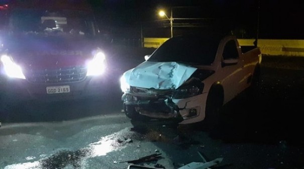 Tr�s carros se envolvem em acidente com animal na pista na SP-294