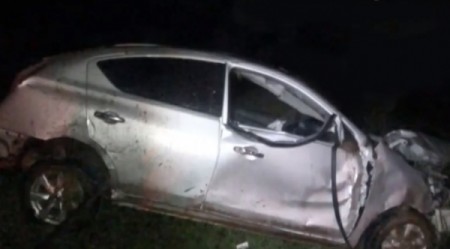 Noite chuvosa tem segundo capotamento na vicinal Adamantina - Mariápolis