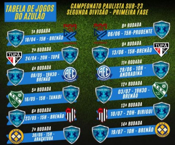 Azulo mantm partidas aos sbados, mas jogos nas noites de sexta-feira so novidade para 2020