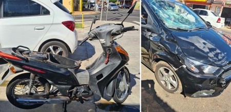 Motociclista fica ferida em acidente no centro de Tupã