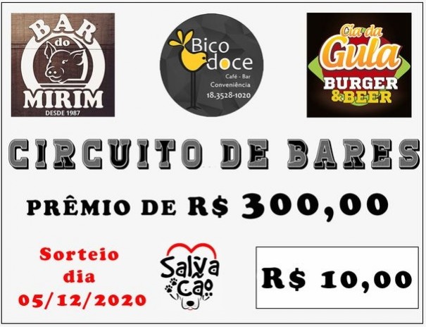 Ong SALVAC�O realiza a��o entre amigos que vai sortear 'Circuito de Bares' em OC